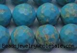 CDE2543 15.5 inches 16mm faceted round dyed sea sediment jasper beads