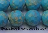 CDE2544 15.5 inches 18mm faceted round dyed sea sediment jasper beads