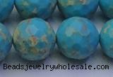 CDE2546 15.5 inches 22mm faceted round dyed sea sediment jasper beads