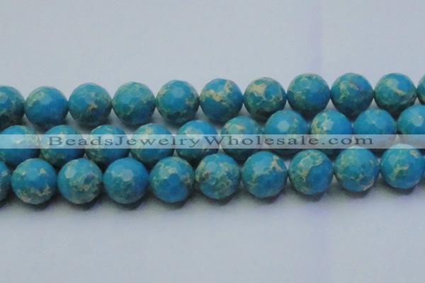 CDE2554 15.5 inches 24mm faceted round dyed sea sediment jasper beads