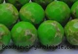 CDE2559 15.5 inches 20mm faceted round dyed sea sediment jasper beads