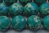 CDE2565 15.5 inches 16mm faceted round dyed sea sediment jasper beads