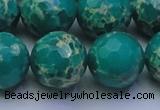 CDE2567 15.5 inches 20mm faceted round dyed sea sediment jasper beads