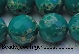 CDE2568 15.5 inches 22mm faceted round dyed sea sediment jasper beads