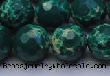 CDE2572 15.5 inches 16mm faceted round dyed sea sediment jasper beads