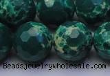 CDE2573 15.5 inches 18mm faceted round dyed sea sediment jasper beads