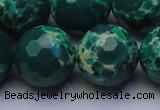 CDE2574 15.5 inches 20mm faceted round dyed sea sediment jasper beads