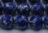 CDE2579 15.5 inches 14mm faceted round dyed sea sediment jasper beads