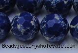 CDE2583 15.5 inches 22mm faceted round dyed sea sediment jasper beads