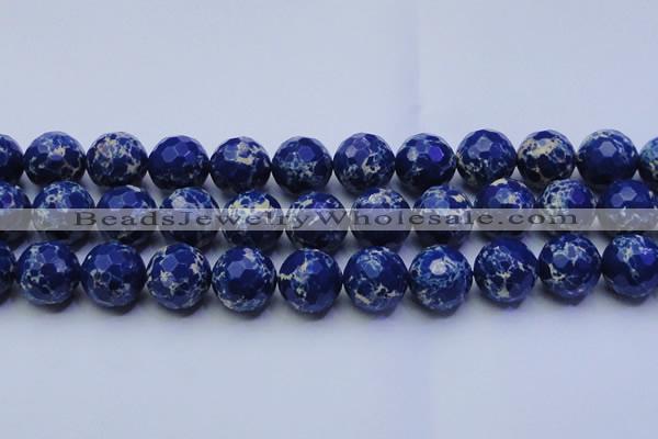 CDE2583 15.5 inches 22mm faceted round dyed sea sediment jasper beads