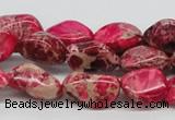 CDE26 15.5 inches 10*20mm nuggets dyed sea sediment jasper beads