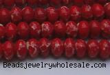 CDE2617 15.5 inches 7*10mm rondelle dyed sea sediment jasper beads