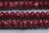 CDE2624 15.5 inches 5*8mm rondelle dyed sea sediment jasper beads