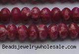 CDE2627 15.5 inches 10*14mm rondelle dyed sea sediment jasper beads