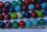 CDE2688 15.5 inches 4mm round mixed color sea sediment jasper beads