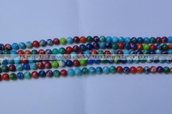 CDE2689 15.5 inches 6mm round mixed color sea sediment jasper beads