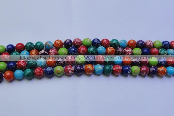 CDE2691 15.5 inches 10mm round mixed color sea sediment jasper beads