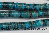 CDE276 15.5 inches 2*8mm heishi dyed sea sediment jasper beads