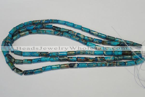 CDE279 15.5 inches 6*12mm tube dyed sea sediment jasper beads