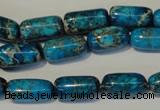 CDE285 15.5 inches 8*16mm column dyed sea sediment jasper beads