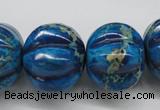 CDE297 15.5 inches 19*23mm pumpkin dyed sea sediment jasper beads