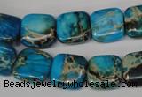 CDE300 15.5 inches 14*14mm square dyed sea sediment jasper beads