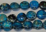 CDE305 15.5 inches 12mm flat round dyed sea sediment jasper beads