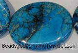 CDE321 15.5 inches 40*50mm oval dyed sea sediment jasper beads