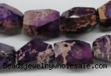 CDE38 15.5 inches 14*18mm faceted nuggets dyed sea sediment jasper beads