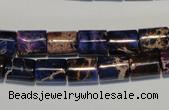 CDE380 15.5 inches 8*10mm tube dyed sea sediment jasper beads