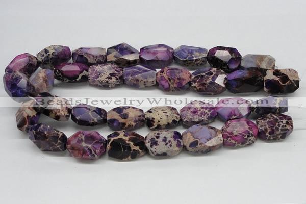 CDE39 15.5 inches 20*25mm faceted nuggets dyed sea sediment jasper beads