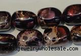 CDE395 15.5 inches 12*16mm nugget dyed sea sediment jasper beads