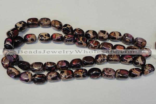 CDE395 15.5 inches 12*16mm nugget dyed sea sediment jasper beads