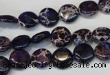 CDE397 15.5 inches 10mm flat round dyed sea sediment jasper beads