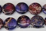 CDE408 15.5 inches 16mm flat round dyed sea sediment jasper beads