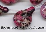 CDE43 15.5 inches 22*35mm petal shaped dyed sea sediment jasper beads