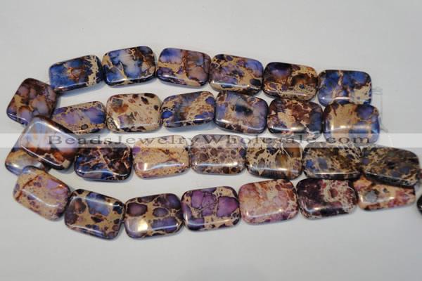 CDE440 15.5 inches 20*30mm rectangle dyed sea sediment jasper beads