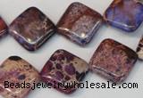 CDE445 15.5 inches 16*16mm diamond dyed sea sediment jasper beads