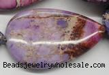 CDE463 15.5 inches 30*50mm flat teardrop dyed sea sediment jasper beads