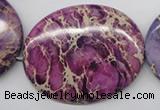 CDE470 15.5 inches 40*50mm oval dyed sea sediment jasper beads