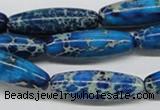 CDE48 15.5 inches 10*30mm rice dyed sea sediment jasper beads