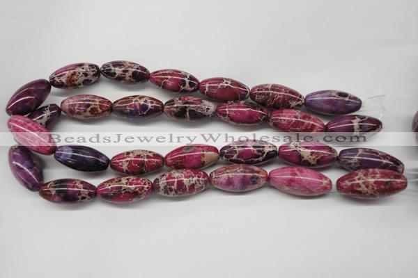 CDE484 15.5 inches 15*30mm rice dyed sea sediment jasper beads