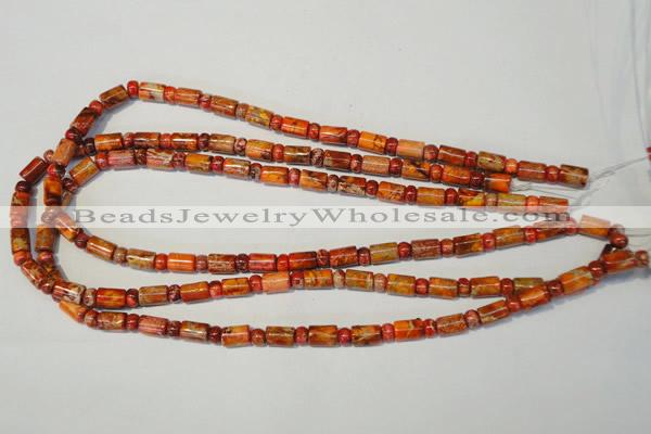 CDE505 3*6mm rondelle & 6*9mm tube dyed sea sediment jasper beads