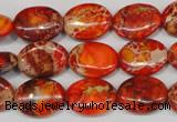 CDE531 15.5 inches 12*16mm oval dyed sea sediment jasper beads