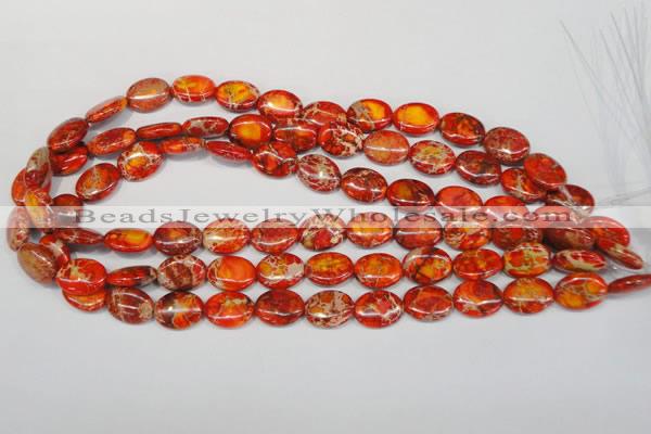 CDE531 15.5 inches 12*16mm oval dyed sea sediment jasper beads