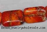 CDE556 15.5 inches 18*25mm rectangle dyed sea sediment jasper beads