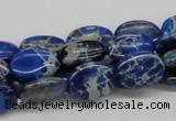 CDE58 15.5 inches 12*16mm oval dyed sea sediment jasper beads