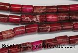 CDE590 15.5 inches 6*8mm tube dyed sea sediment jasper beads