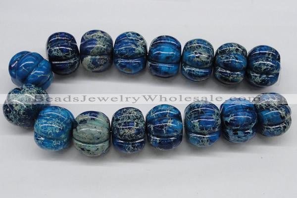 CDE60 15.5 inches 26*35mm pumpkin dyed sea sediment jasper beads