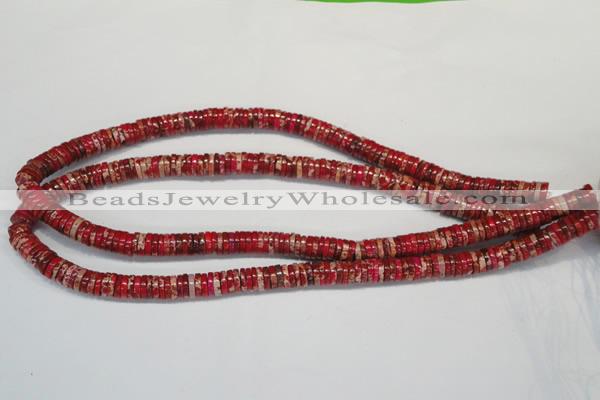 CDE601 15.5 inches 2*8mm heishi dyed sea sediment jasper beads